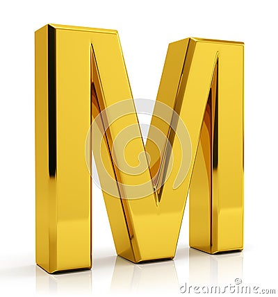 Gold letter M Stock Photo