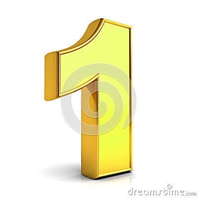 3D gold number one Stock Photo