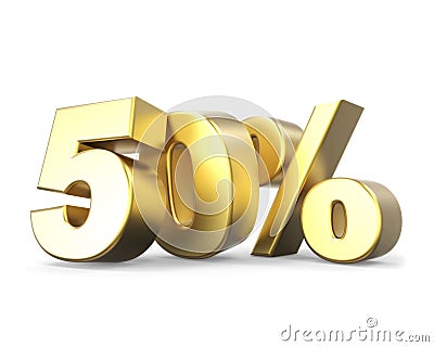 3D golden discount collection - 50% Stock Photo