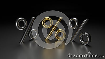 3D golden percent Stock Photo