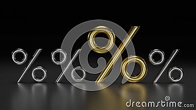 3D golden percent Stock Photo