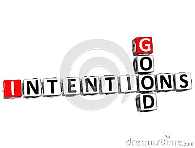 3D Good Intentions Crossword Stock Photo