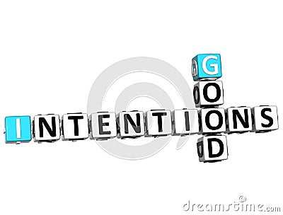 3D Good Intentions Crossword Stock Photo