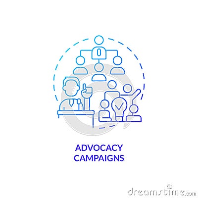 2D gradient advocacy campaigns icon concept Vector Illustration