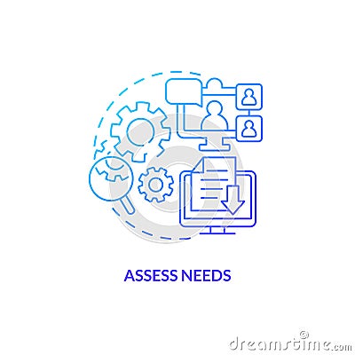 2D gradient assess needs linear icon concept Vector Illustration