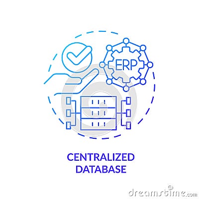 2D gradient centralized database line icon concept Vector Illustration