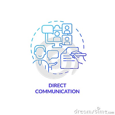 2D gradient direct communication icon concept Vector Illustration