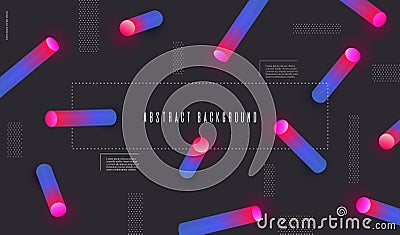 3d gradient dynamic shapes with neon effect. Creative design Vector Vector Illustration