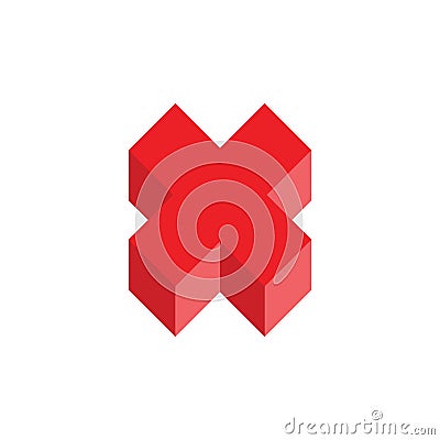 3d gradient letter x logo decoration vector Vector Illustration