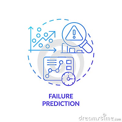 2D gradient thin linear icon failure prediction concept Vector Illustration