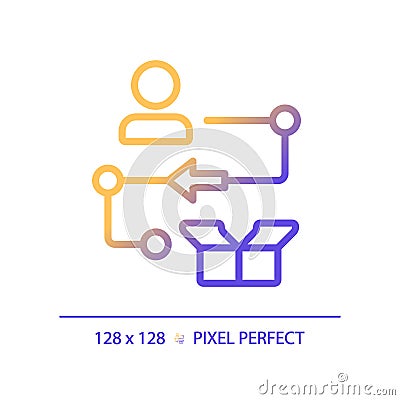 2D gradient track goods linear icon Vector Illustration