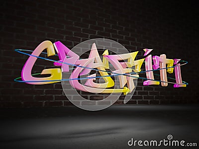 3d graffiti Stock Photo