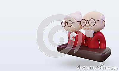 3d grandparents love Tonga flag rendering right view Editorial Stock Photo