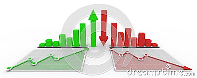 3D graph and diagram business concept Stock Photo