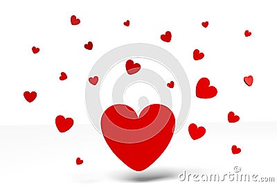 3D graphics, Valentine's Day, 14th February, hearts, Happy Valentines!. Stock Photo