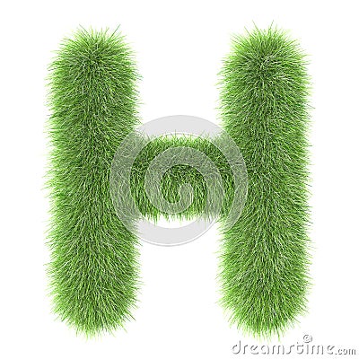 3d Grass creative cartoon nature decorative letter H Stock Photo