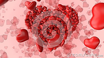 3d Animation of a Big Heart Made of Little Hearts Stock Video - Video of  animation, background: 136775481