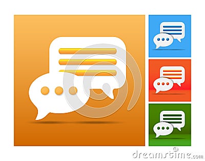 3D group chat bubble talk icons design isolated on orange, blue, green, red background Vector Illustration