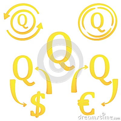 3D Guatemalan Quetzal currency set symbol icon Vector Illustration