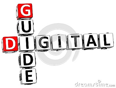 3D Guide Digital Crossword Stock Photo