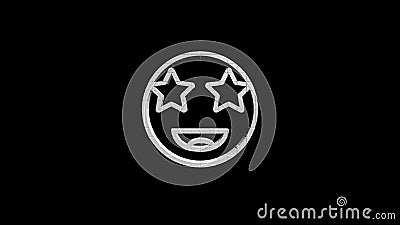 3D Haha emoji button Animation with increasing counting of numbers on isolate black background Stock Photo