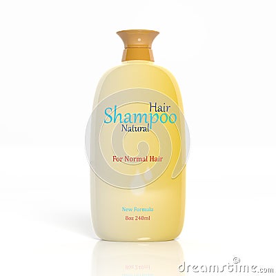 3D Hair Shampoo plastic bottle Stock Photo