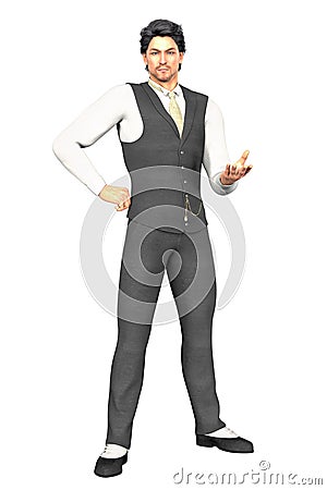 3D Handsome Urban Fantasy Man Isolated Stock Photo