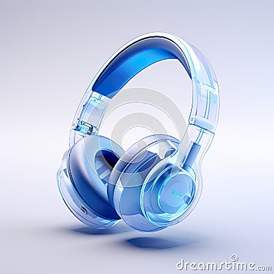 3D headset icon illustration, isolated against a solid color background, represents the world of audio Cartoon Illustration