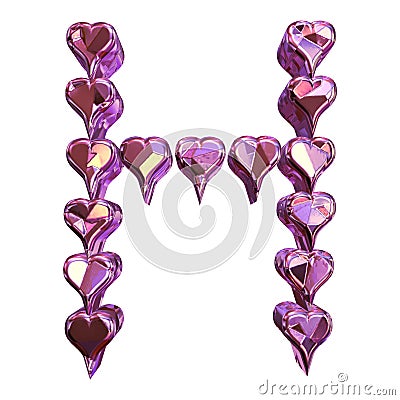 3D heart diamond font design Stock Photo