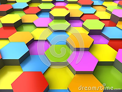 3d hexagonal background Stock Photo