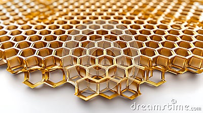 3D Hexagonal Honeycomb Composite Structure Design Stock Photo