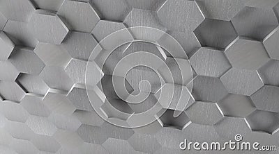 3D Hexagonal Metal Tile Background Stock Photo