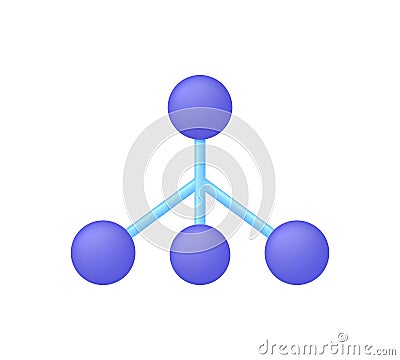 3D Hierarchy icon isolated on white background. Enterprise management subordinate structure. Delegating, assignment Vector Illustration