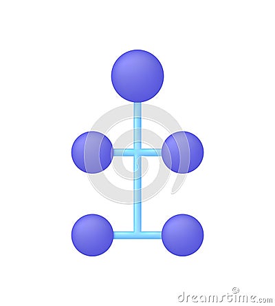 3D Hierarchy icon isolated on white background. Enterprise management subordinate structure. Delegating, assignment. Vector Illustration