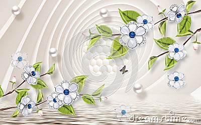 3d flower design wallpaper background, Stock Photo