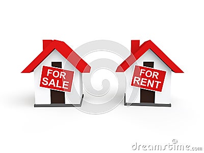 3d houses for sale and rent Stock Photo