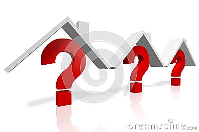 3D housing problem concept Stock Photo