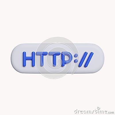 3d http symbol and warning or danger sign. icons about unsafe URLs, malicious and suspicious links. icon isolated on Cartoon Illustration