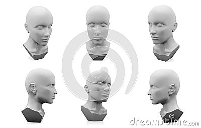 3D human head mannequin Stock Photo