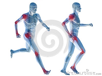 3D human man pain anatomy isolated Stock Photo