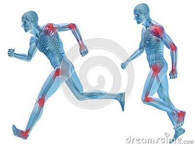 3D human man pain anatomy isolated Stock Photo