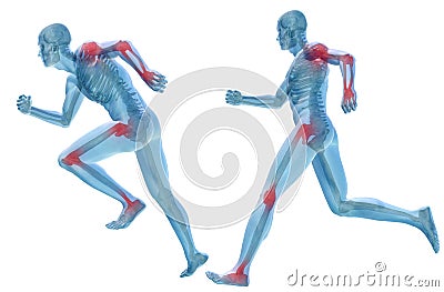 3D human man pain anatomy isolated Stock Photo