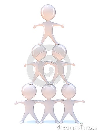 3d Human pyramid Stock Photo