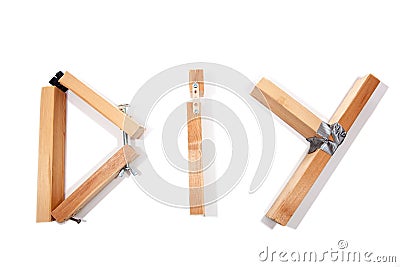 D.I.Y. disaster. Badly constructed D I Y Do It Yourself sign let Stock Photo