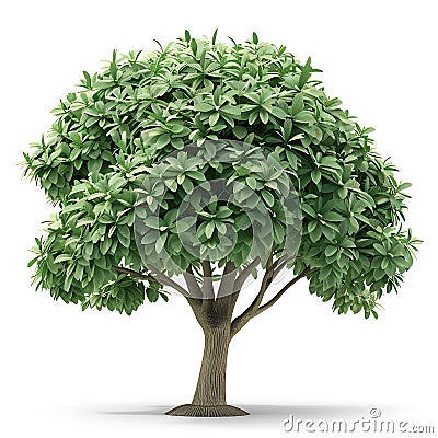3d icon Pistachio tree, isolated on white background. 3d illustration Cartoon Illustration