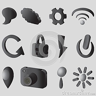 3d icons Vector Illustration