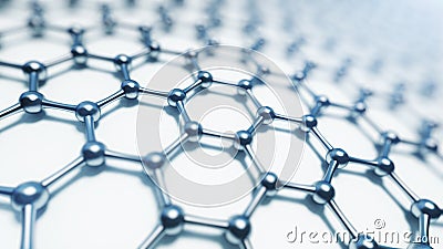 3d illusrtation of graphene molecules. Nanotechnology background illustration. Cartoon Illustration