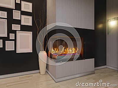 Open haard in een woonkamer. royalty vrije stock fotos ... Openhaard fireplaces woonkamer