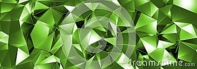 3d ILLUSTRATION, of abstract crystal background, triangular texture, wide panoramic for wallpaper Stock Photo