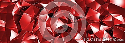 3d ILLUSTRATION, of abstract crystal background, triangular texture, wide panoramic for wallpaper Stock Photo